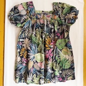 Johnny Was Tropical Butterfly Ramie Dress